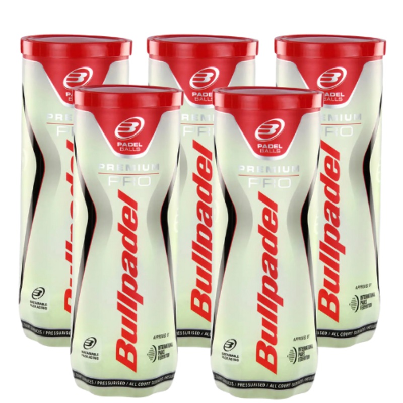 5 Cans of Bullpadel Premium Pro Balls