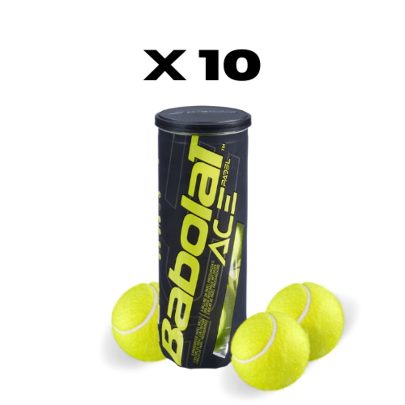 10 cans Of Babolat Ace Padel Balls