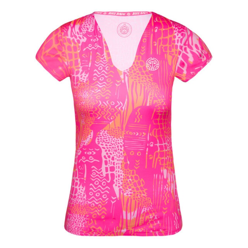 Bella 2.0 Tech V-Neck T-Shirt Women - Grey, Pink