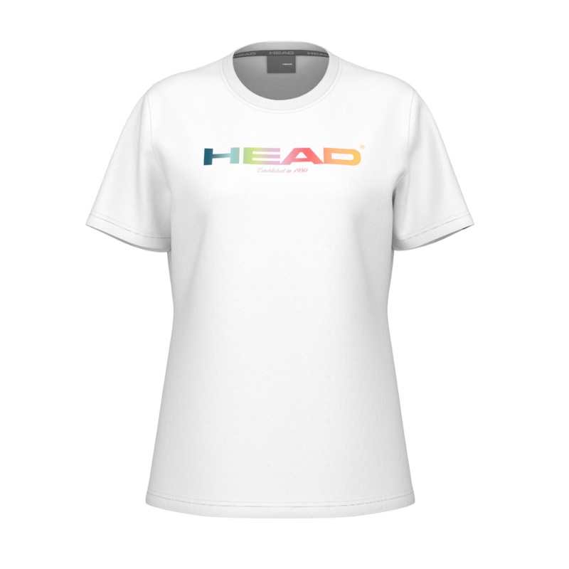 T-shirt Head Rainbow Blanc Femme