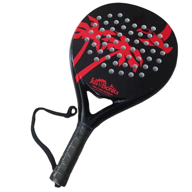 Black Beach Tennis Paddle Racket High Elastic Racquet Moderate Weight for Competition