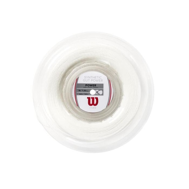 Wilson Synthetic Gut Power 16/1.30 Tennis String Reel (White)