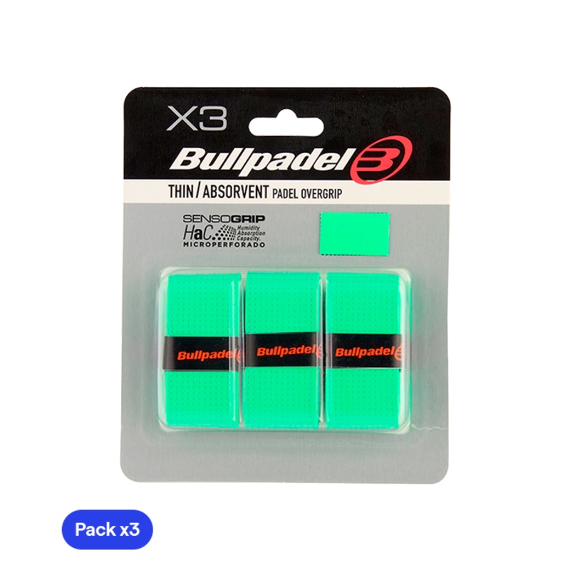 Overgrips Bullpadel GB1705 Thin/Absorbent Verde (Pack x3)