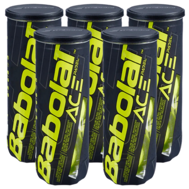 5 cans of Babolat Ace Padel Balls