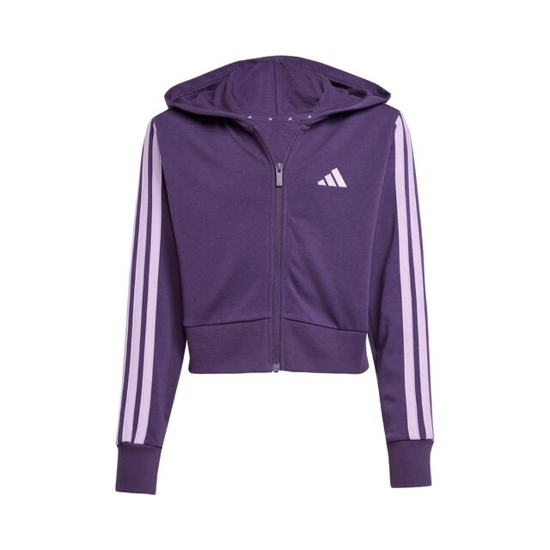 3Stripes Full-Zip Crop Training Jacket Girls - Violet, Lilac