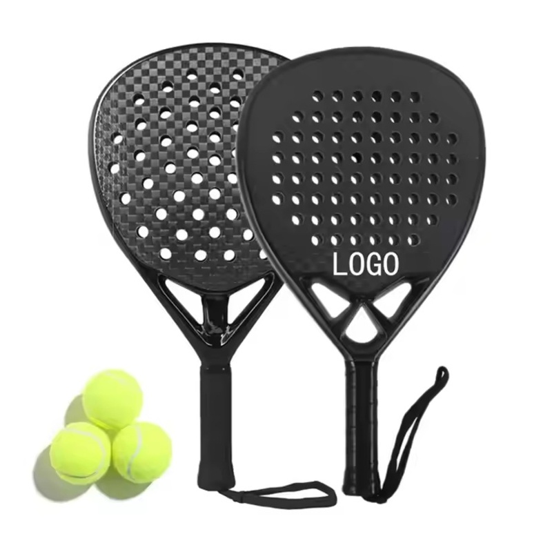 Custom Logo Beach Tennis Paddle Racket Carbon Fiber 3K 12K 18K Carbon Fiber Tennis Padel Racket