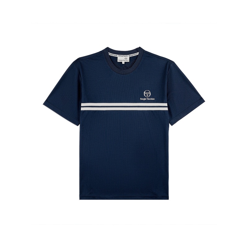 Sergio Tacchini Giacomo Mesh T -Shirt - Maritime Blue/ Gray