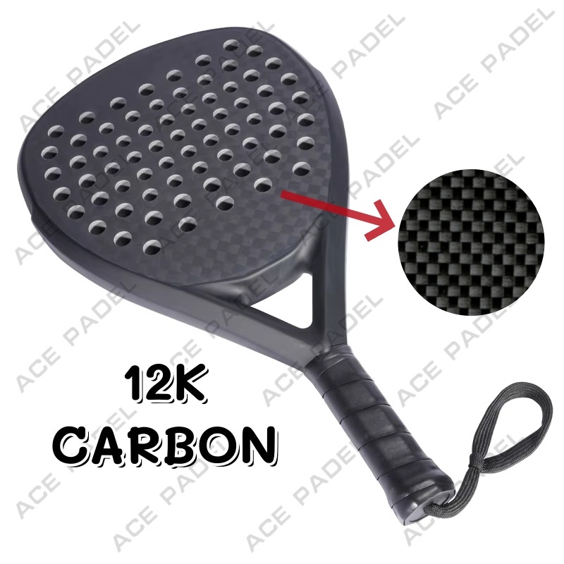 Ace Padel Manufacturer Custom Design Hot Sale 12K Carbon Fiber Padel Rackets