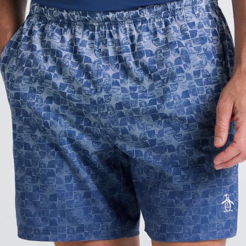 Performance Printed Shorts Men - Dark Blue