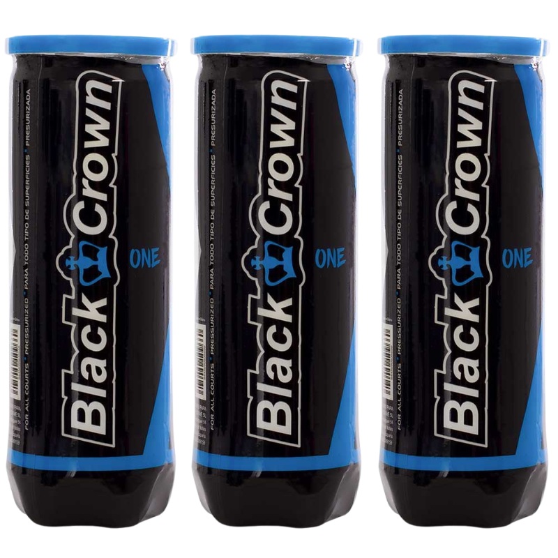 Tripack de 3 balles de padel Black Crown One