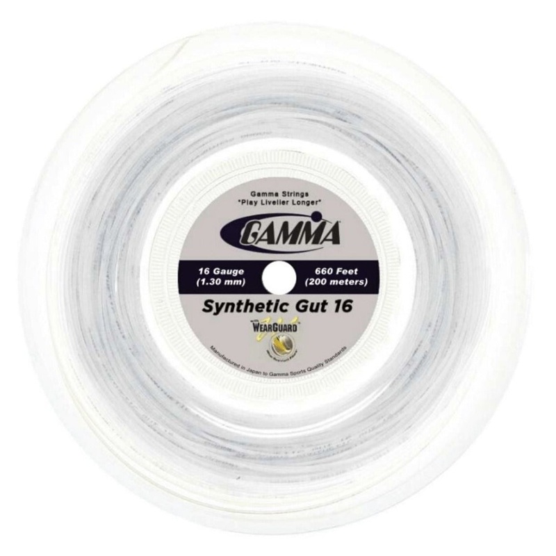 Gamma Synthetic Gut 16/1.30 w/ Wearguard Tennis String Reel (White)