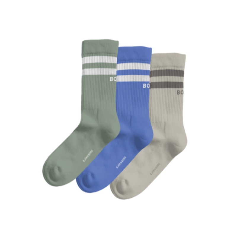 Bjrn Borg Core Crew Sock Green/Blue/Grey (3 Pack)