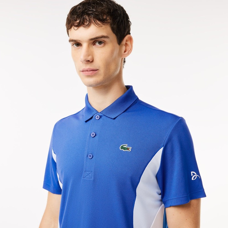Lacoste Men's Regular Fit Jersey Novak Djokovic Tennis Polo Top (Blue)