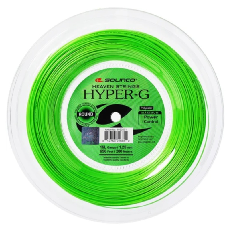 Solinco Hyper-G Round 16L/1.25 Tennis String Reel (Green)