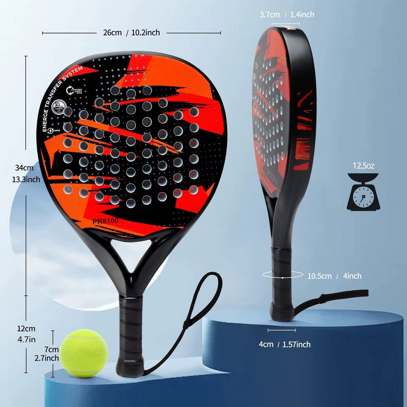 Anxspin Manufacturer Professional Customized Design 3K 12K 18K Full Carbon Raket Padel Beach Tennis Paddle Racket