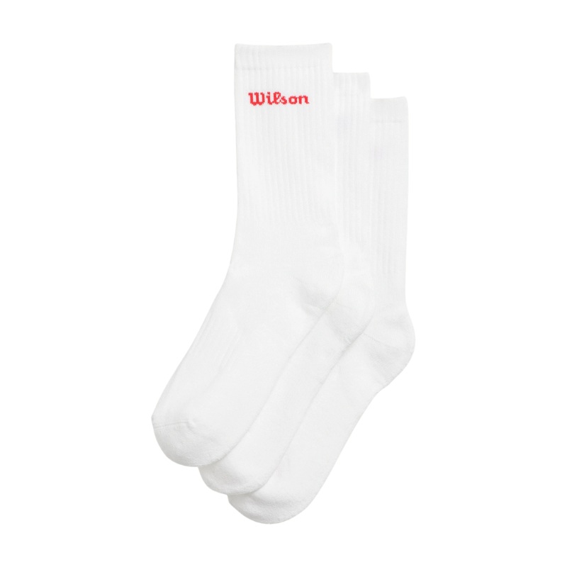 Chaussettes Wilson Crew Logo Blanc x3