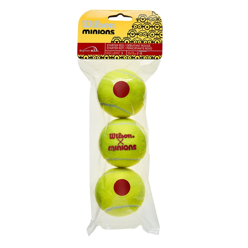 Wilson Minions Stage 3 Red Junior Tennis Balls 3-Pack