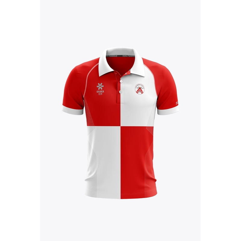 Linkebeek Men Polo Jersey | White-Red