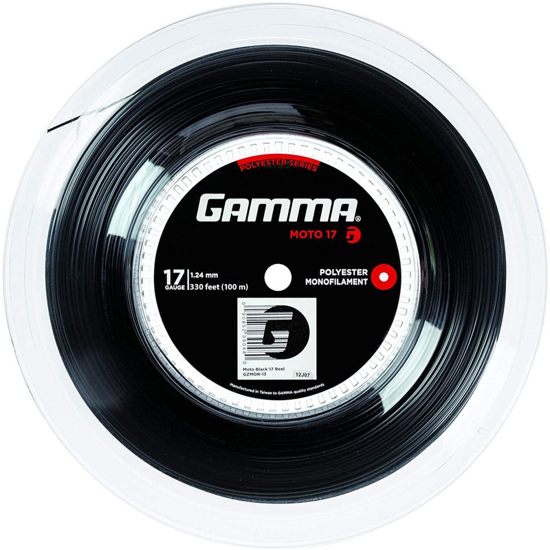 Gamma AMP Moto 17/1.24 Tennis String Mini Reel (Black)