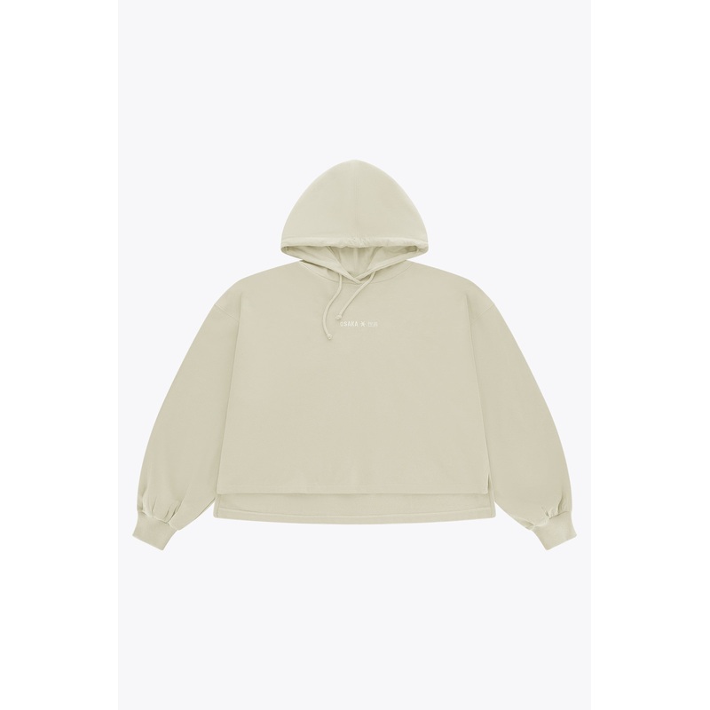 Osaka Women Cropped Hoodie | Warm Grey