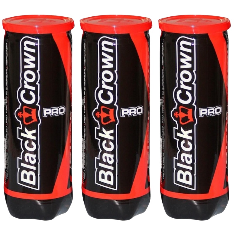 Tripack de 3 balles de padel Black Crown Pro