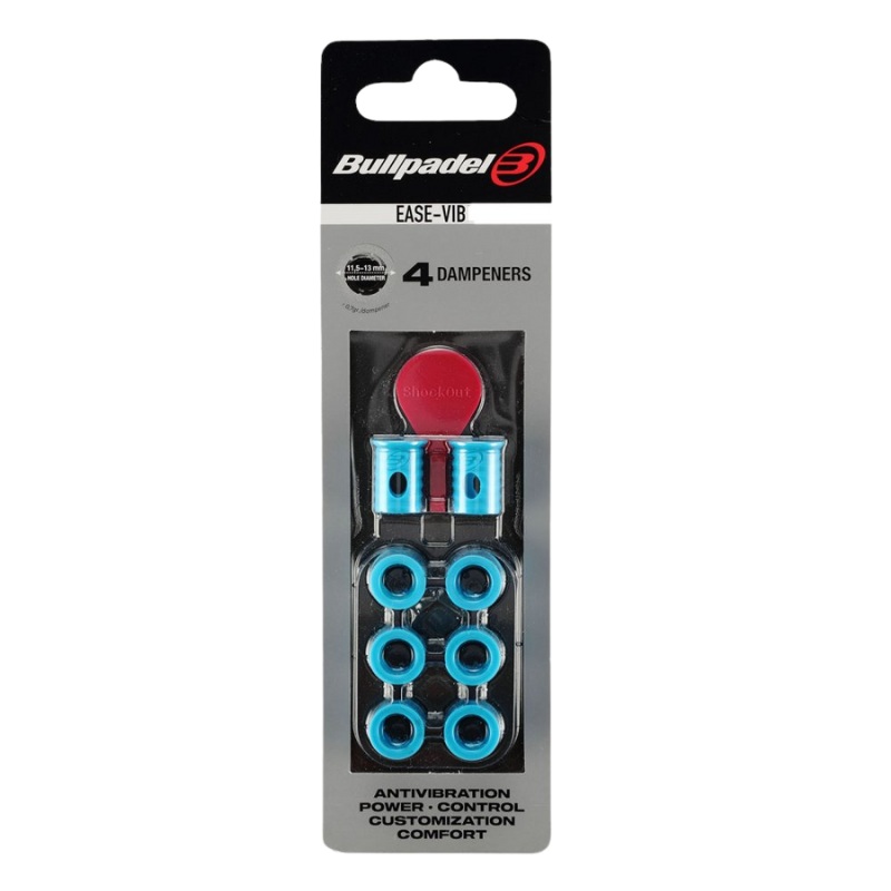 Antivibrateurs Bullpadel Ease Vibe x4 Bleu
