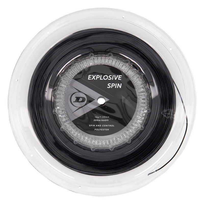 Dunlop Explosive Spin 16/1.30 Tennis String Reel (Black)