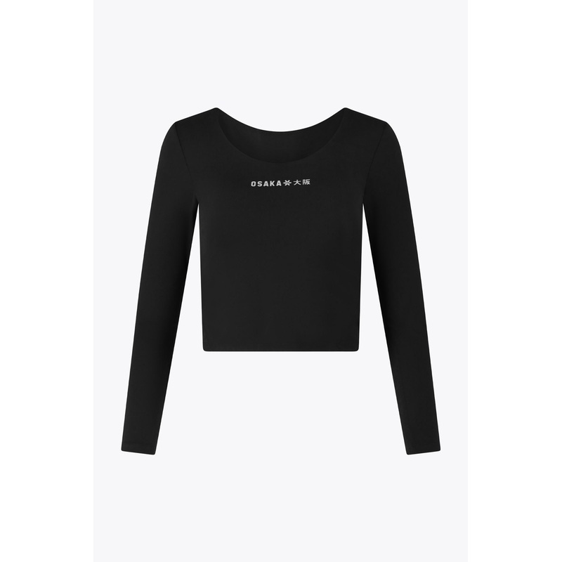 Osaka Women Cropped Long Sleeve Tee | Black