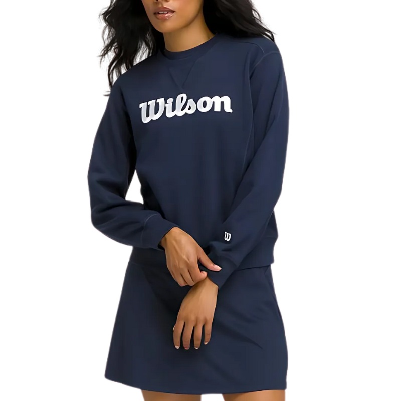 Pull Wilson Team Crewneck Bleu Marine Femme