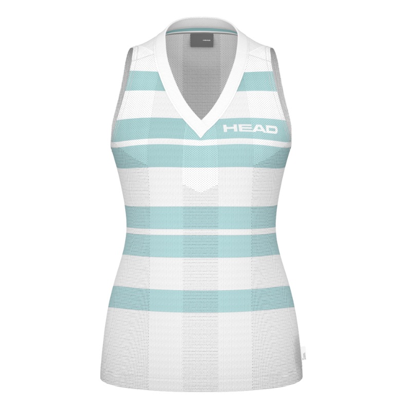 Dbardeur Head Performance Tank Top Blanc/Bleu Femme