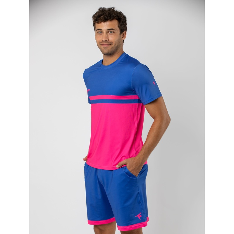 Racket Rush Tee (Slim fit)|S|M|L|XL|XXL|Vibrant Fuchsia|Energy Wave
