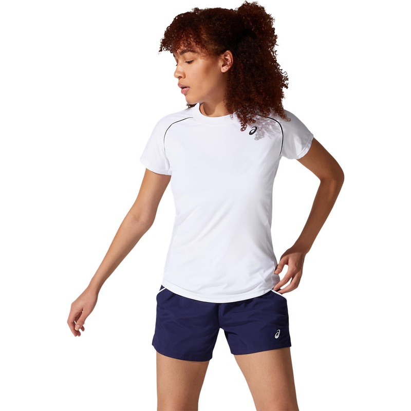 Asics Women's Court Piping Short Sleeve Top (White)