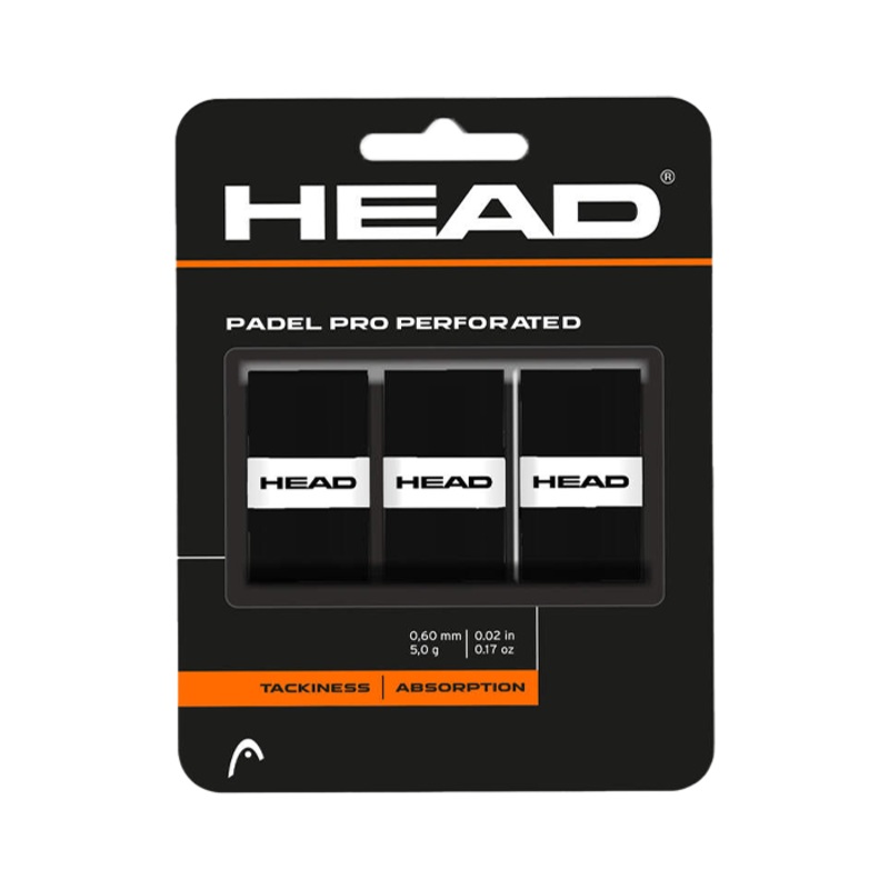 Overgrips HEAD Padel Pro Perforated Negro (Pack x3)