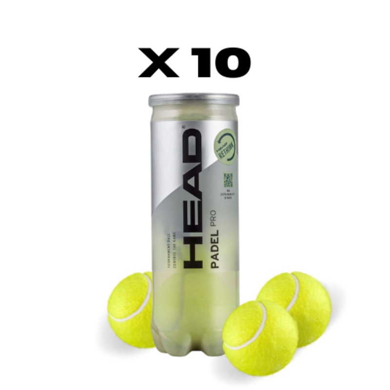 10 cans of Head Pro Padel Balls