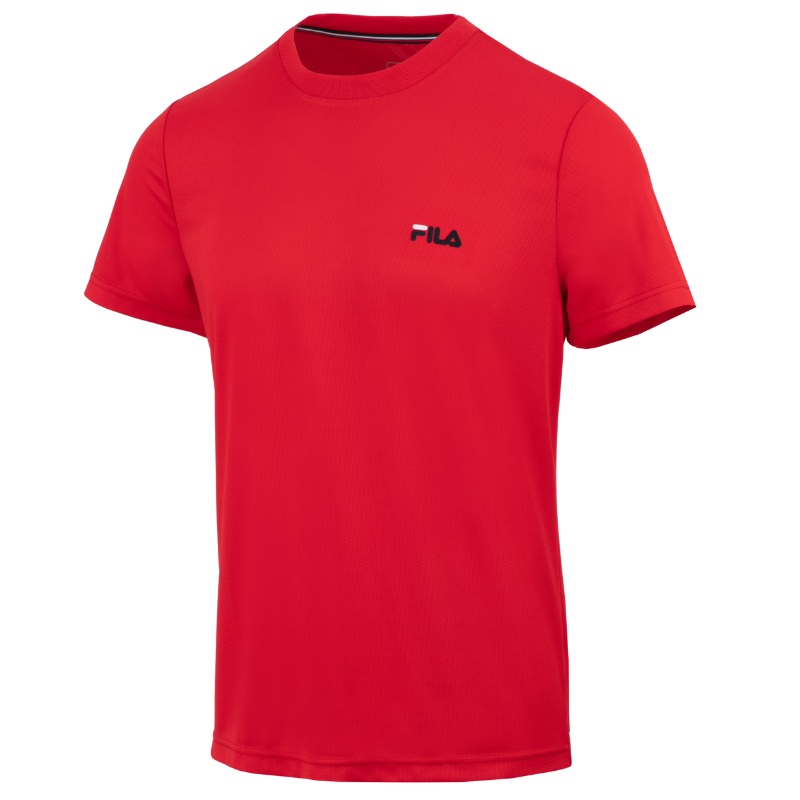T-shirt Fila Logo Small Polyester Rouge
