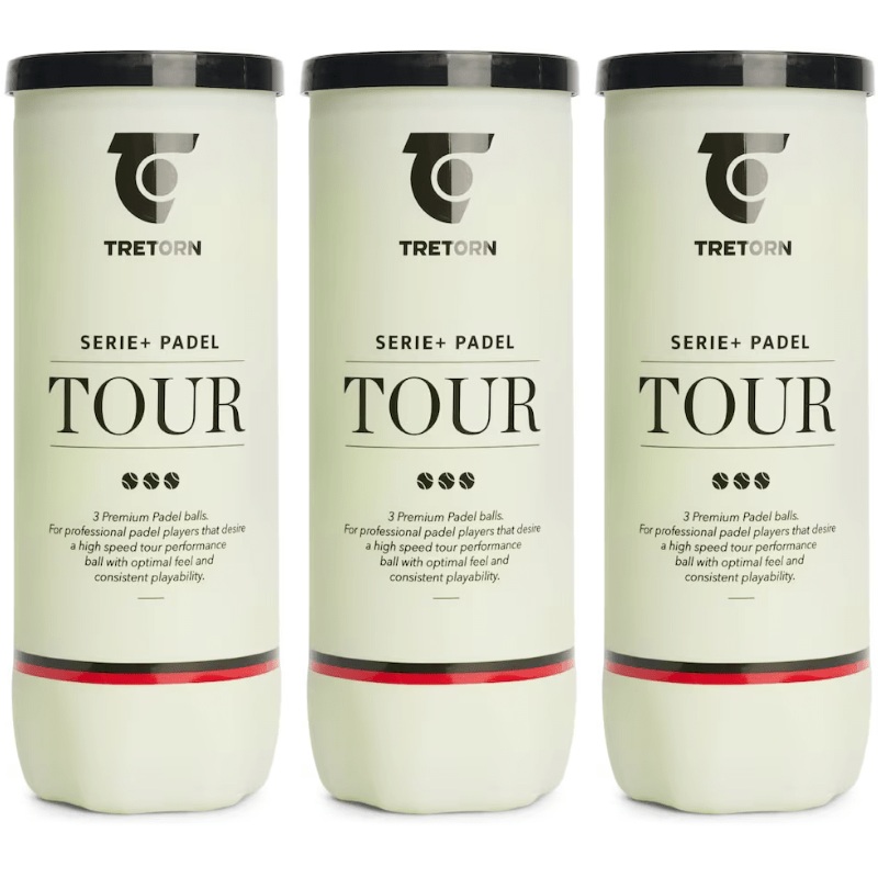 Tripack de 3 balles de padel Tretorn Serie+ Padel Tour