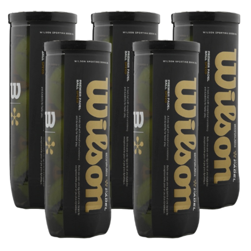 5 cans of Wilson Premier Padel Speed balls