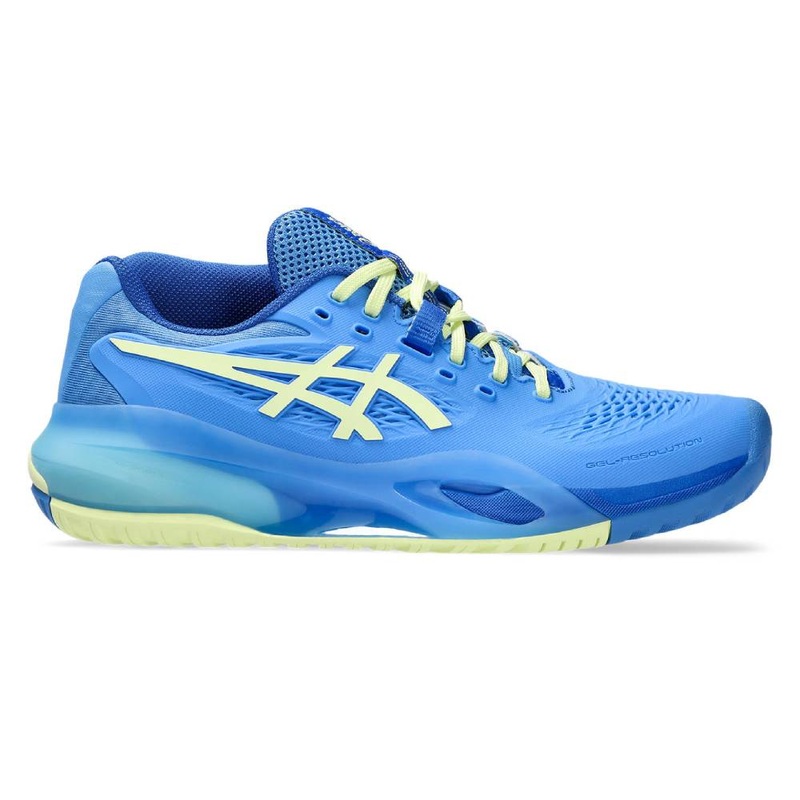 Asics Gel Resolution X Women's Tennis Shoe (Blue Coast/Huddle Yellow)