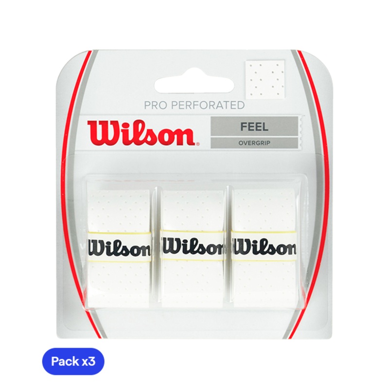 Overgrips Wilson Pro Perforado Feel Blanco (Pack x3)