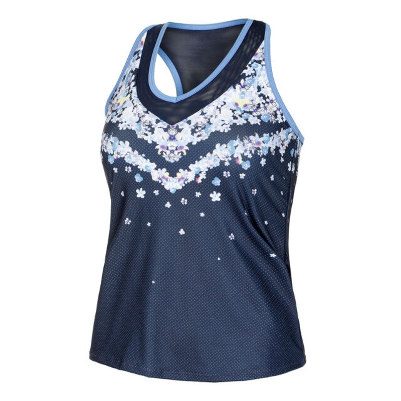 Forget Me Not With Bra Tank Top Women - Dark Blue, White