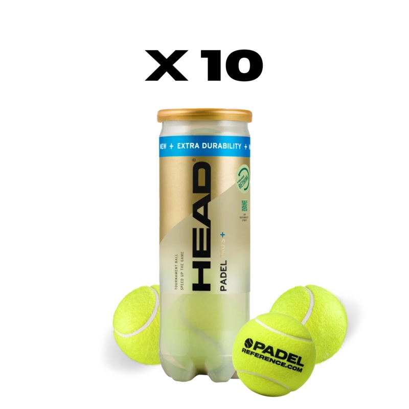 10 cans of Head Pro S+ x Padel Reference Balls