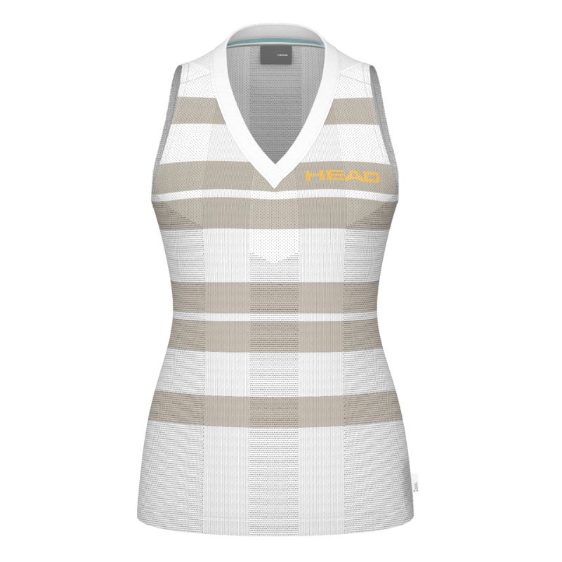 Dbardeur Head Performance Tank Top Blanc/Gris Femme