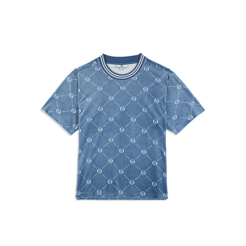 Sergio Tacchini Cosimo Velour T -Shirt - Faded Denim