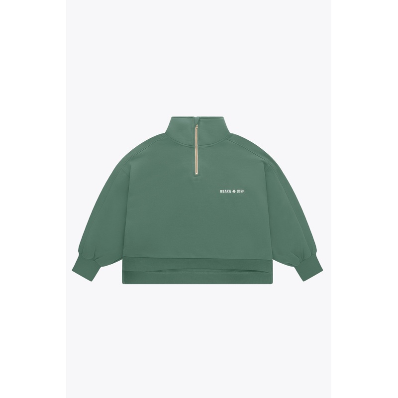 Osaka Women Cropped Half Zip Sweater | Bayou Green
