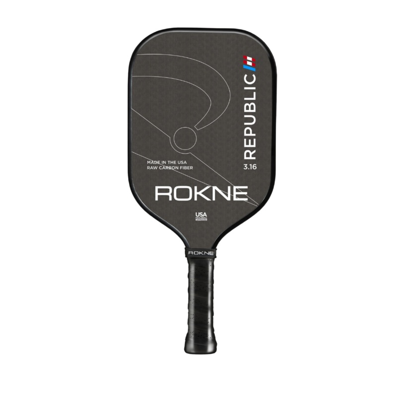 Rokne Pickleball Paddle Republic 3.16 - Raw Carbon Fiber