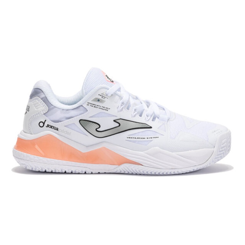 Spin Padel Shoe Women - White, Coral