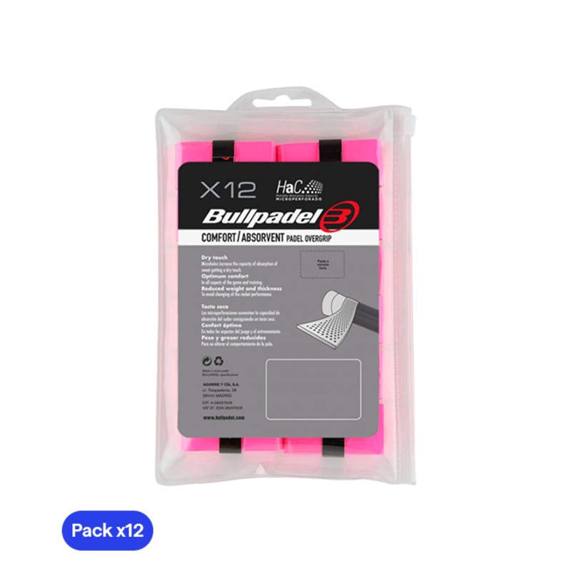 Overgrips Bullpadel GB-1601 Microperforado Rosa (Pack x12)