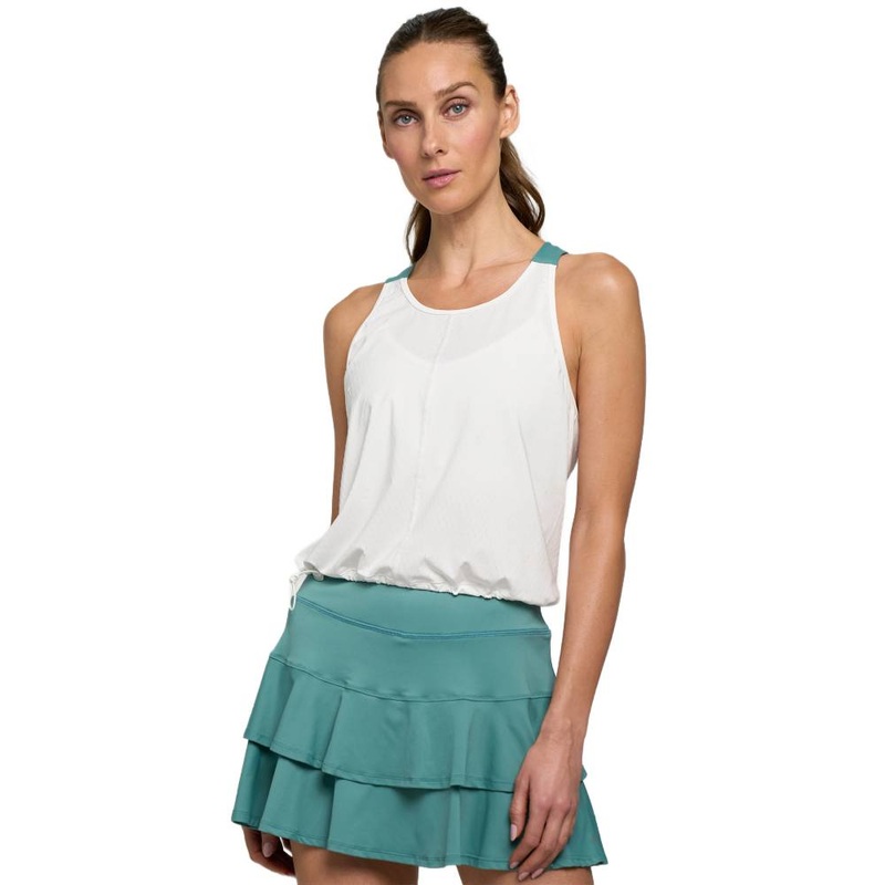 Lija Women's Slick Core Tank Top (White/Algae)