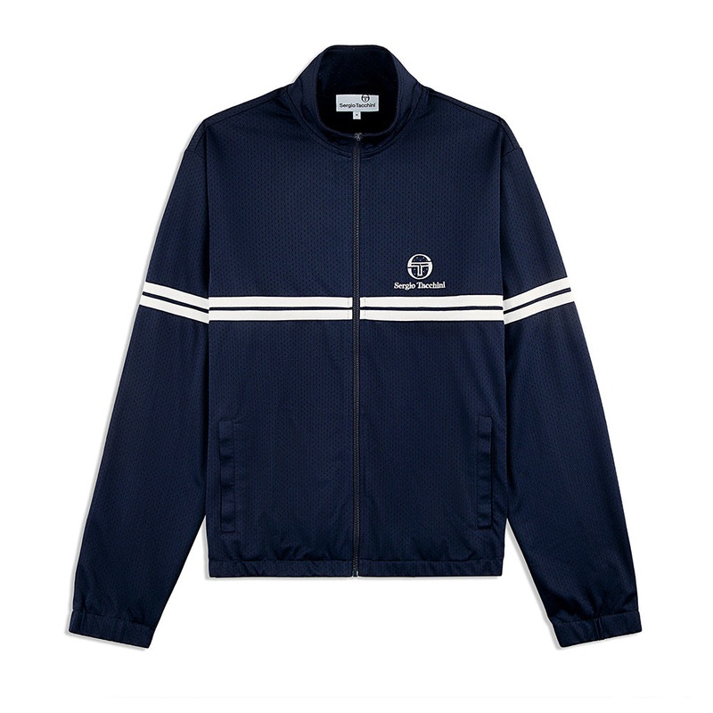 Sergio Tacchini Arturo Mesh Track Jacket - Maritime Blue/ Quiet Gray