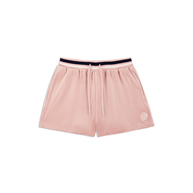 Sergio Tacchini Adele Velour Shorts - Pale Mauve